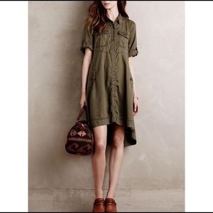 Holding Horses Anthro Moss Shirt Dress Size 6 NWT